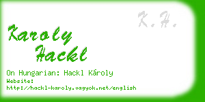 karoly hackl business card