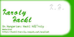 karoly hackl business card